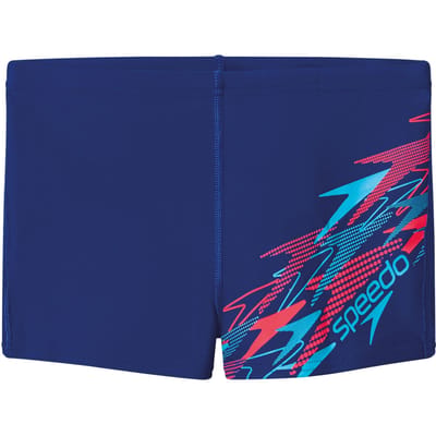 Speedo Medley Logo Aquashort Jongens - Zwembroek Jongens met Vormvaste Pasvorm - Zwemshort Jongens met Voering - Sportzwembroek Kids met Trekkoord - Blauw/Blauw - 152