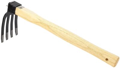 Dailygoods- Tuinhandgereedschap 2-in-1 - Hark/Schoffel - Ergonomische Handgreep - Ruimtebesparend Design - Robuust Koolstofstaal - Veelzijdig Tuingereedschap
