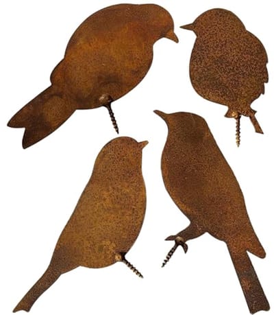 Decoratieve metalen vogels voor de tuin - Set van 4 - Tuinornamenten en metalen standaarden
