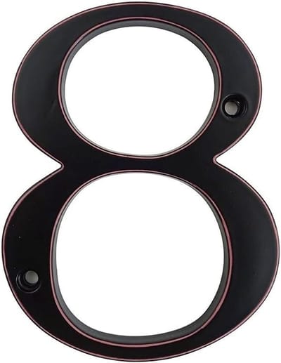 Huisnummer - Adrescijfer - Deur Decoratie - Roestvrij Metaal - 4 Inch Hoog - Zwart