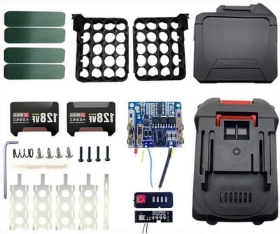 Batterijbox Elektrisch Gereedschap - Accubak Opbergkoffer - Gereedschap Organiseren - Veelzijdige Compatibiliteit - 10 x 8 x 7 cm - Zwart