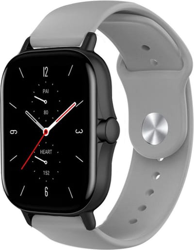 Strap-it Siliconen sport bandje - geschikt voor Xiaomi Amazfit GTS 1-2-3-4 - Mini / Amazfit Bip / Bip S / Bip Lite / Bip U Pro / Bip 3 / Amazfit GTR 42mm - grijs