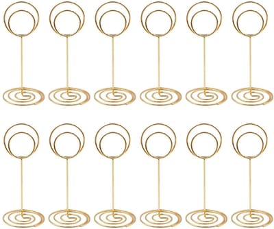 Allecto - Mini Plaats Kaarthouders - Tafel Nummer Houder - Elegante Standaard - Goud - Bruiloft Decoratie - Geschikt voor Events
