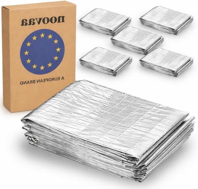 Survivaldekens Set - Nooddekens Thermisch - Outdoor Bescherming - Houdt Warmte Vast - 5 Stuks 210x130cm - Zilverkleurig