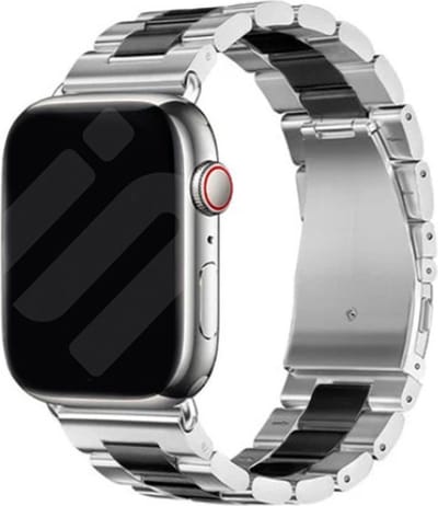 Strap-it Stalen schakel band - Geschikt voor Apple Watch Series 1/2/3/4/5/6/7/8/9/10/11/SE/SE2/SE3/Ultra (2/3) - Goud - Metalen band met RVS vlindersluiting - RVS iWatch bandje voor maat: 44mm / 45mm / 46mm / 49mm