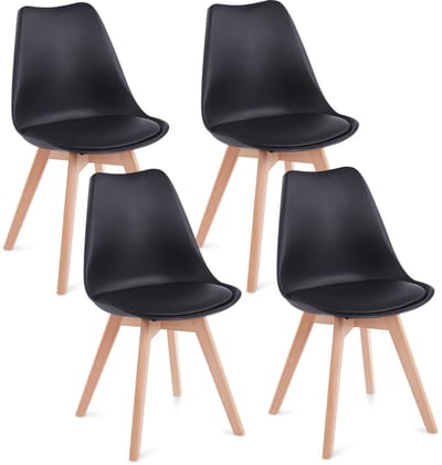 Eetkamerstoelen ABBY, set van 4 – Zwart
