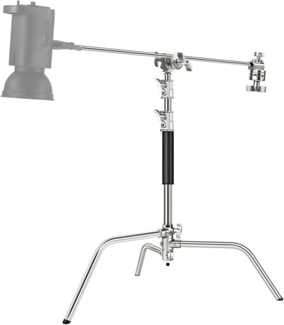 Professionele RVS C-stand met Boomarm voor Fotografie - Max. Hoogte 172 cm, Inclusief Grip Heads en Houdarm voor Softbox en Reflector