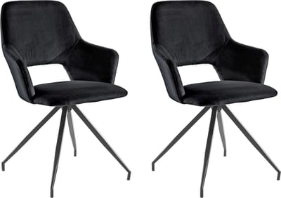 Tracy-Fauteuil - 2 Pack - Zwart Velours