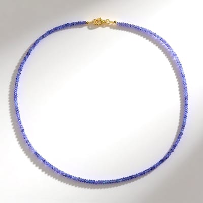 Cavill - Zilveren Halsketting - 925 Sterling Zilver Verguld - Tanzaniet Fancy Kralen 35,668 ct - Elegante Sieraden - Uniek & Duurzaam