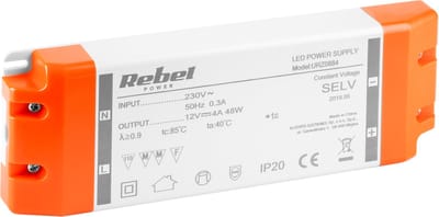 Rebel Serie - LED Strip Voeding - 12V 4A 48W - Compact Design