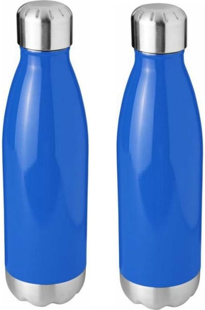 2 Stuks - RVS Vacuüm - Drinkfles - Thermosfles – 510 ml – Dubbelwandig – Warm & Koud – Lekvrij – Blauw