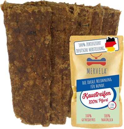 Hypoallergene Paardenvleesstrepen voor Honden | 1kg Graanvrije Trainingssnacks