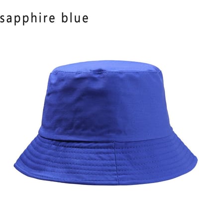 Kinderen Buitenhoed Zomer Opvouwbare Bucket Hat Zonnebrand Katoen Vissen Jagen Pet Meisjes Basin Chapeau Zonbescherming Hoeden saffierblauwe kleur