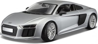 Modelauto Audi R8 V10 Plus grijs 18 x 8 x 5 cm - Schaal 1:24 - Speelgoedauto - Miniatuurauto
