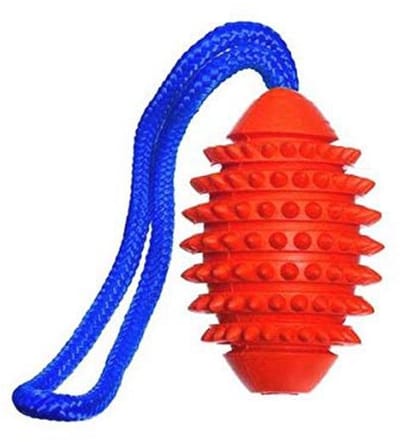Massief rubber honden speelgoed Aqua Football 26 cm - Drijvend en tandverzorgend