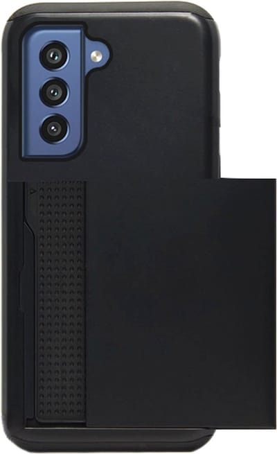 ADEL Kunststof Back Cover Hardcase Hoesje Geschikt voor Samsung Galaxy S21 FE - Pasjeshouder Zwart