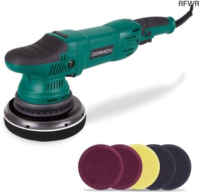 RFWR® Excentrische Poetsmachine 1050W met 7 Polijstschijven en Soft Start – Ideaal voor Auto en Boot