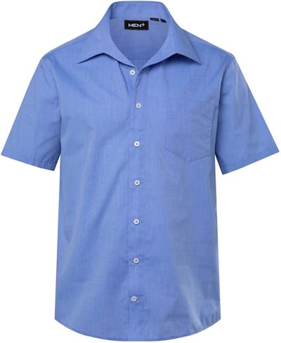 Men Plus - Heren - Businesshemd korte mouwen Easy Care Vario-kraag Comfort Fit - Lichtblauw - Maat 3XL