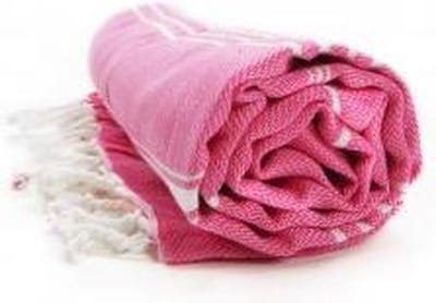 The One Towelling Hamamdoek Magenta/Wit
