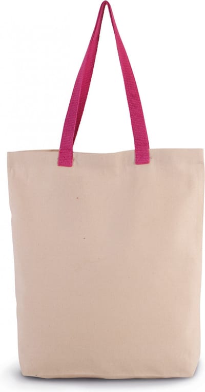 Kimood Shopper met plooi en contrasterend hengsel KI0278 - Natural / Magenta - One size
