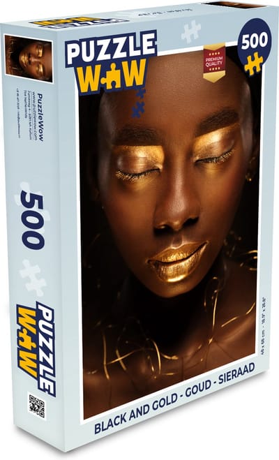 Puzzel Black and Gold - Goud - Sieraad - Legpuzzel - Puzzel 500 stukjes