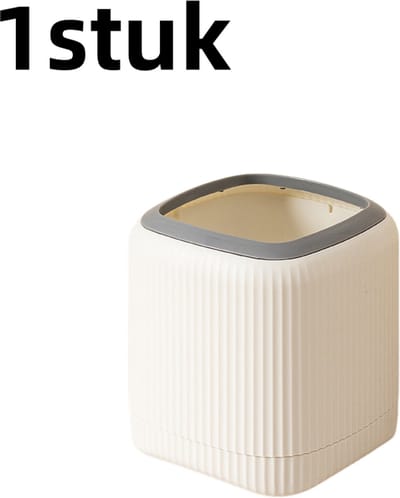 1 stuk - Prullenbak - Mini Prullenbak - Desktop Prullenbak - Mini Desktop zonder deksel voor kantoor thuis - Wit