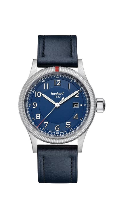 Hanhart Pioneer One Horloge Blauw, zwarte band