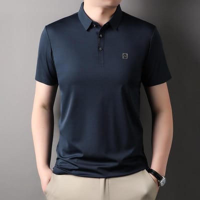 Polo met revers Heren Cool Top met halve mouwen Zomer Nieuw Casual IJszijde T-shirt met korte mouwen Heren Onderhemd 4XL