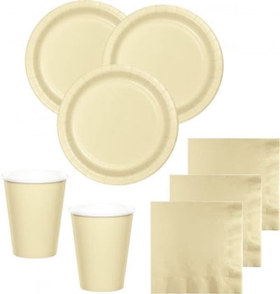 50 ivoorkleurige servetten, 3-laags, 33x33 cm