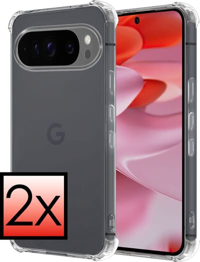 Hoesje - 2 Stuks - Geschikt voor Google Pixel 10 Pro - Sterk & Shockproof - Siliconen Case - Back Cover - Telefoon Hoes Shock Proof - Transparant