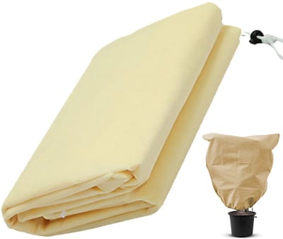 Plantenhoes - Vliesdoek tegen vorst - 80 x 60 cm - Planthoes - Winterhoes - Duurzaam - Ritssluiting - UV-doorlatend - Beschermhoes winter boom/plant - Beige
