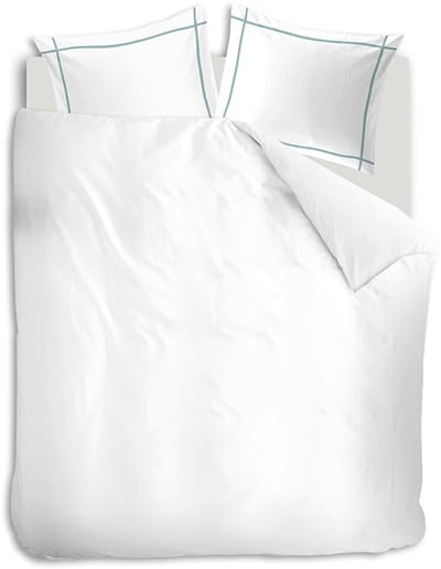 Auping Classic white blue Dekbedovertrek - Tweepersoons 200 x 220 cm - Katoensatijn - Wit