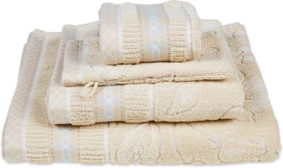 Pip Studio Jasmin Jacquard Washandje - 16x22 cm - Set van 3 - Zand