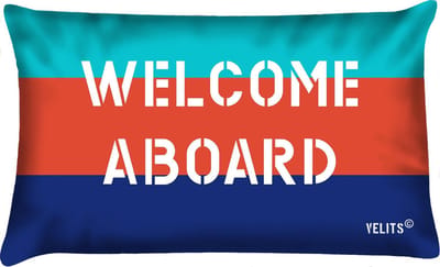 Sierkussen - Buitenkussen Welcome Aboard Summer Waterafstotend - Multicolor - 60 Cm X 40 Cm