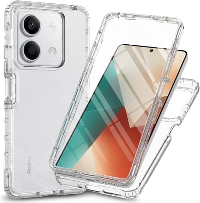 Ntech Hoesje Geschikt Voor Xiaomi Redmi Note 13 Pro 5G hoesje 360° Full Protective Case Dual TPU Hoesje ( Voor en Achter) Transparant