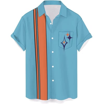 Zomer Casual Outdoor Herenhemd met Korte Mouwen - Los en Comfortabel - Hawaïaanse Stijl 5XL blue