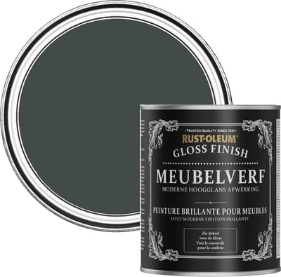 Rust-Oleum Zwart Meubelverf Hoogglans - Avonddiner 750ml