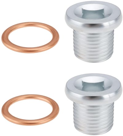 Allecto - Olieaftapplug - 2 Stuks M16 x 1.5mm - Inclusief Koperen Ringen - Geschikt voor Auto - Hoogwaardige Kwaliteit - Perfect voor Rover en Citroën