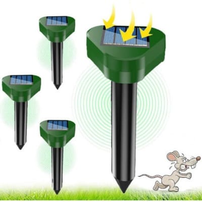 Vier op zonne-energie werkende ultrasone molactuatoren, IP66 waterdicht.