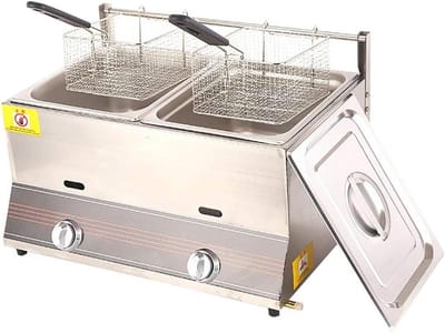 Commerciële Friteuse - Grote Capaciteit - Professioneel Frituren - Elektronische Ontsteking - 6L of 12L - Roestvrij Staal