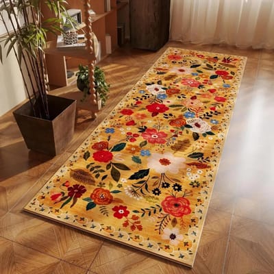 Slaapkamer Tapijtloper Vloerkleed Bedzijde Lange Vloermat Zacht Pluizig Tapijt Bloem Pastorale Stijl Huisdecoratie Vloerkleden voor Woonkamer 40x120cm