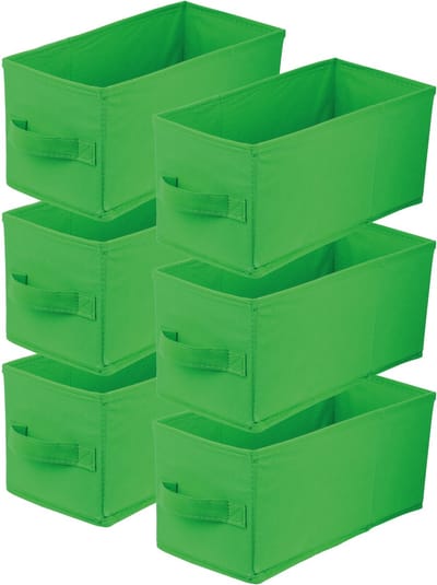 LAVITA® Opbergmand Textiel - 15x31x15 Groen 6 Stuks - Opbergbox Kast Organizer Opbergdoos - Kastlade Verdeler Voor Kleding Ondergoed Badkamer Kledingkast - Vouwdoos Stoffen Doos Opbergdozen