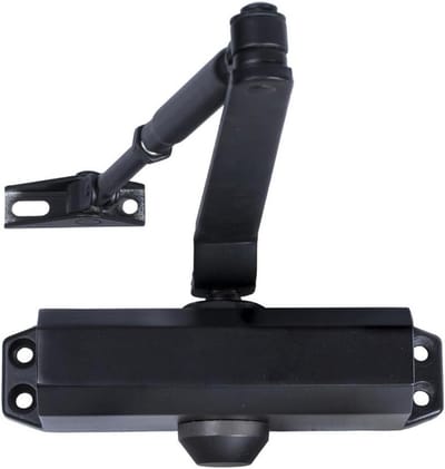 Deurcloser met houder - Deurdemper Deurstop - Deur Open Houden - Openen tot Vloer - 70-90 cm Deuren - Zwart