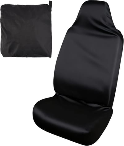 Dailygoods - Autostoelhoezen voor Voorstoel 138x56 cm, Autostoelbeschermer Voorstoel Universeel Compatibel, Stoelbeschermer Auto Voorstoelen, Waterdicht Stofdicht, voor Werkplaats Sport Huisdieren (Zwart)