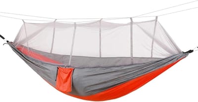 Camping Hangmat - Kampeerhangmat Tent - Ontspannen Buiten - Met Klamboe - 260x140cm - Rood
