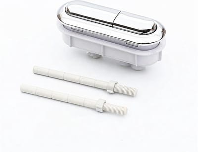 Toiletspoelknop - Dubbele Sleutel - Toilet Reparatie - Eenvoudig te Installeren - 9.9 x 2.9 cm - Wit