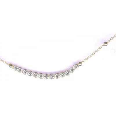 Twice As Nice Armband in 18kt verguld zilver, 13 steentjes 15cm+3cm