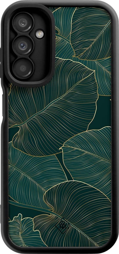 Casimoda® hoesje - Geschikt voor Samsung Galaxy A14 5G - Monstera Leaves - Zwart TPU Backcover - Planten - Groen