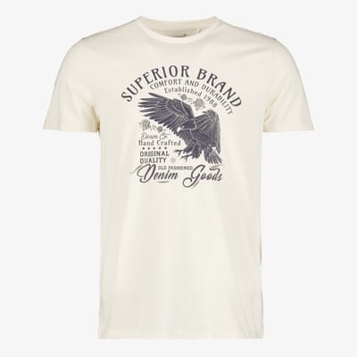 Unsigned heren T-shirt met opdruk wit - Maat S