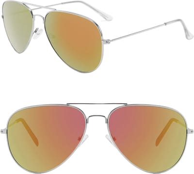 Fako Fashion - Kinder Pilotenbril - Piloot Zonnebril - Jongens Zonnebril - Meisjes Zonnebril - Zilver - Rood